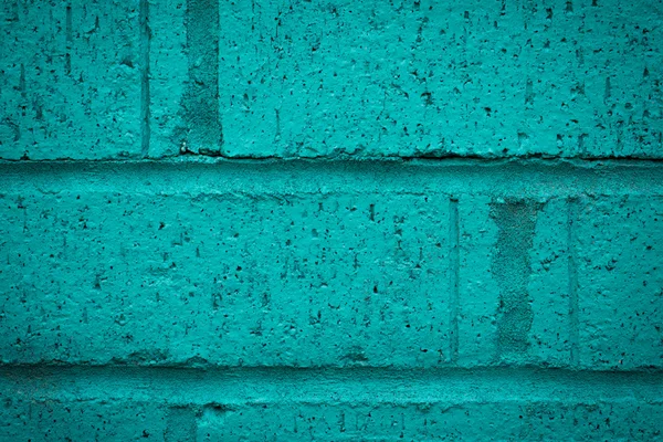 Close up of turquoise brick wall — Stock Photo, Image