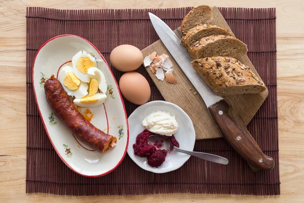 Traditional easter meal in east Europe, view from above — Stock Photo, Image