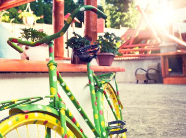 komik vintage Bisikletdomuz web simgesi, vektör tasarımı