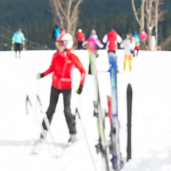 Pozadí rozmazané ski resort — Stock fotografie