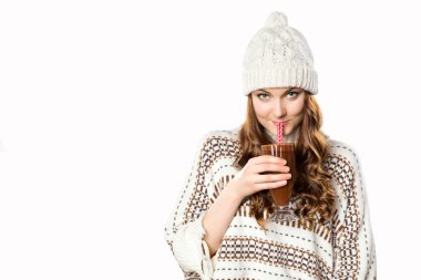 Güzel kız sıcak çikolata, Noel ruhu kavramı içme