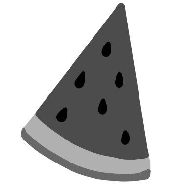 Beyaz arkaplanda izole edilmiş üçgen karpuz dilimi