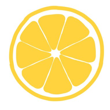 Beyaz arka planda izole edilmiş limon dilimi.