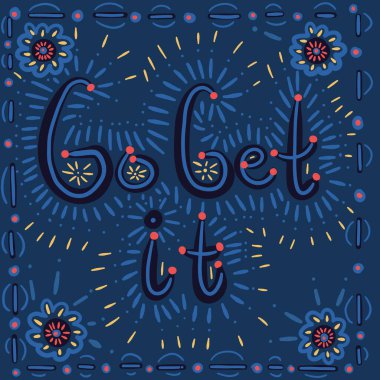 renkli parlak motivatiom yazıtları şimdi noktalı arkaplanı olan Doit