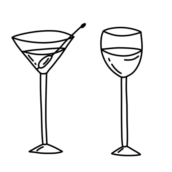 Bright Illustration Cocktails Glass Glasses — Stock Photo, Image
