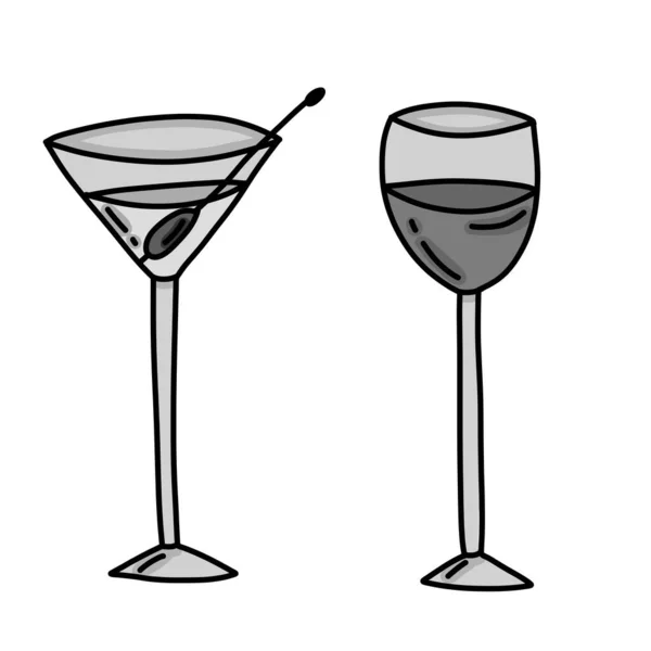 Heldere Illustratie Van Cocktails Glazen Glazen — Stockfoto