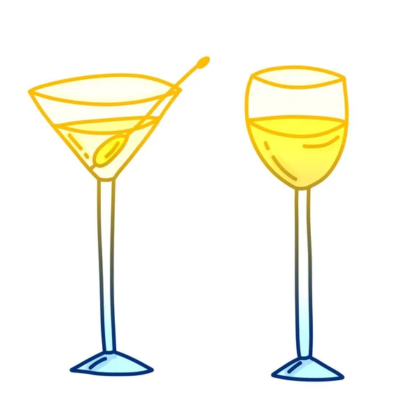 Bright Illustration Cocktails Glass Glasses — Stock Photo, Image