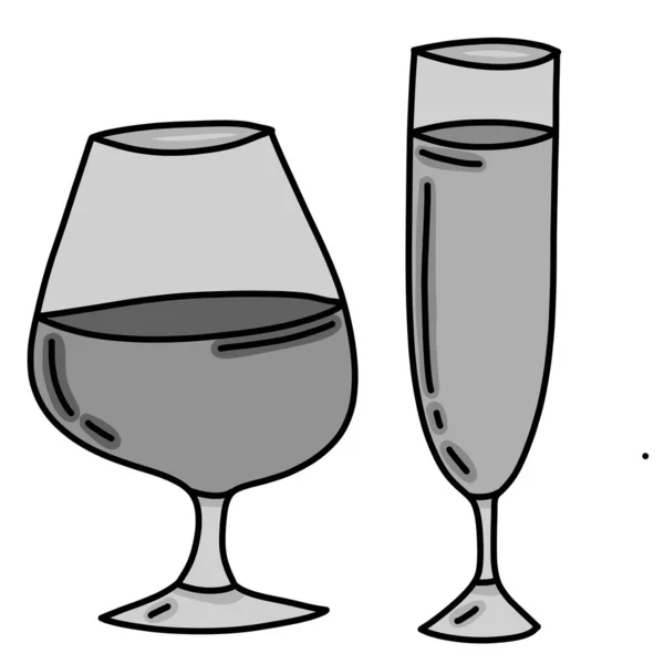 Jasné Ilustrace Koktejlů Skleněných Brýlích — Stock fotografie