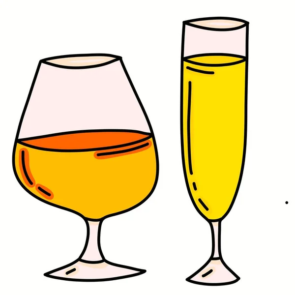 Bright Illustration Cocktails Glass Glasses — Stock Photo, Image