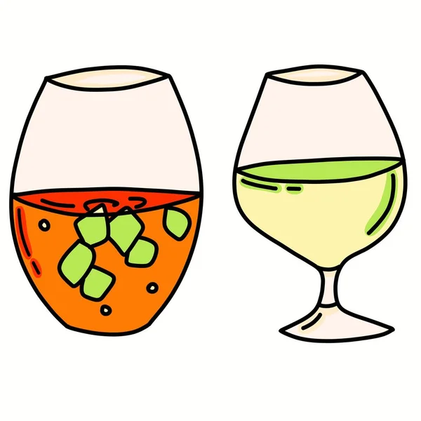 Bright Illustration Cocktails Glass Glasses — Stock Photo, Image