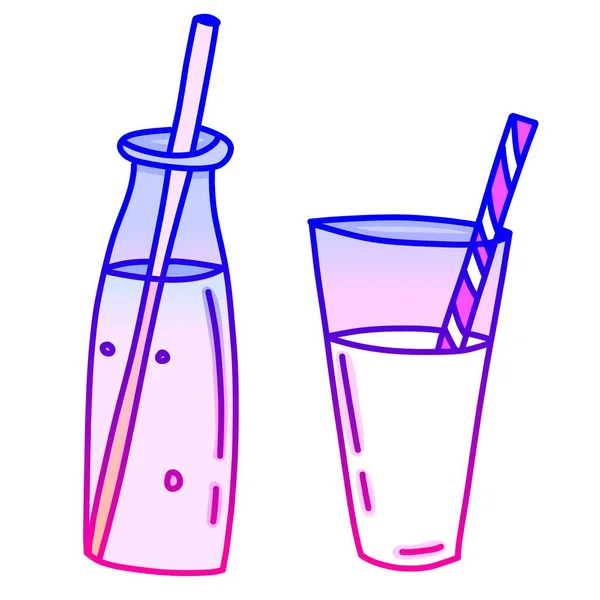 Bright Illustration Cocktails Glass Glasses — Stock Photo, Image