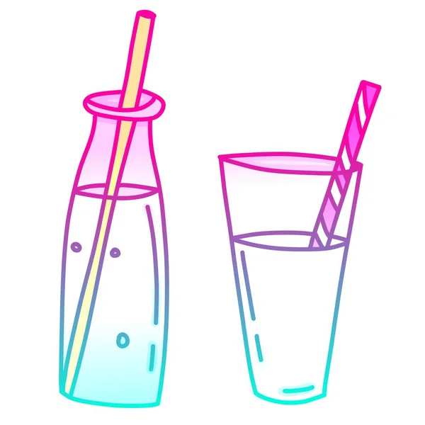 Bright Illustration Cocktails Glass Glasses — Stock Photo, Image