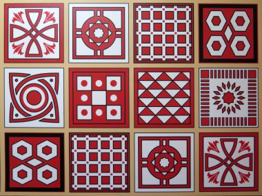 Kırmızı ve beyaz fayans