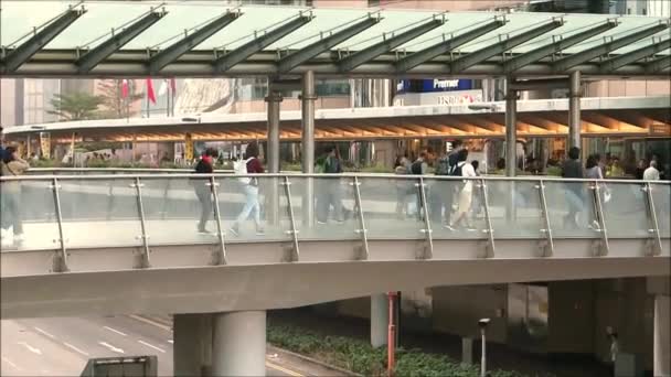 Hong Kong Asie Est Novembre 2019 Passerelle Centrale Niveau Intermédiaire — Video