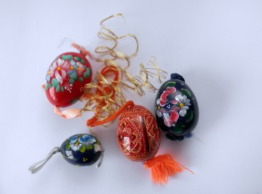 ahşap boyalı Ukraynalı Paskalya yumurtaları