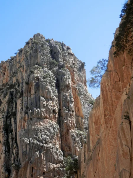 Rockscape in gorge in El Chorro — Stock Photo, Image
