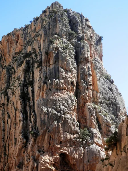 Rockscape in gorge in El Chorro — Stock Photo, Image