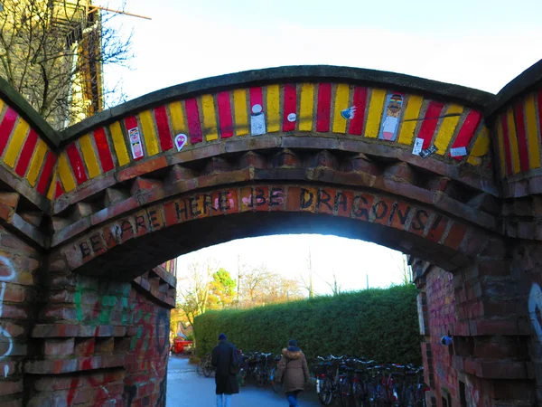 Christiania Freestate portalında giriş — Stok fotoğraf