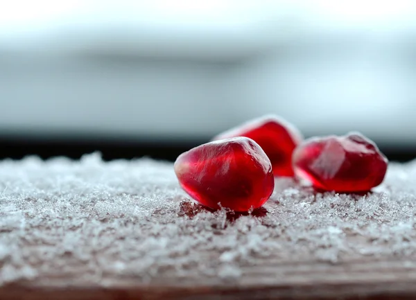 Three seeds of the pomegranate — Stock Photo, Image