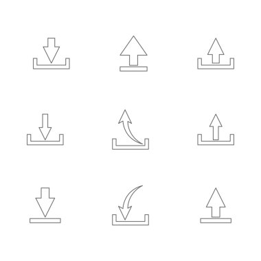 Simgeler indir, vektör çizim.