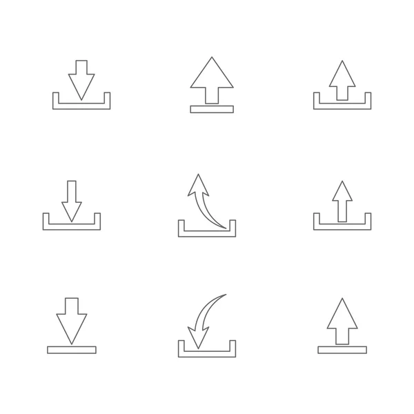 Iconos descarga, ilustración vectorial . — Vector de stock