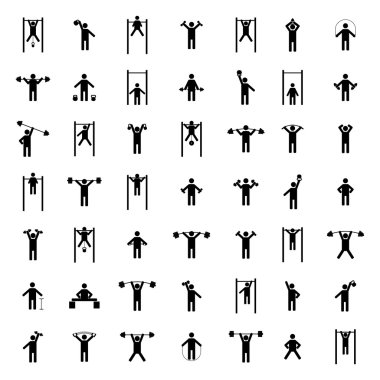 Atlet siluetleri ayarla, illüstrasyon vektör