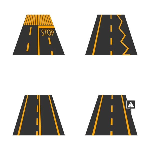 Iconos de la carretera, ilustración vectorial . — Archivo Imágenes Vectoriales