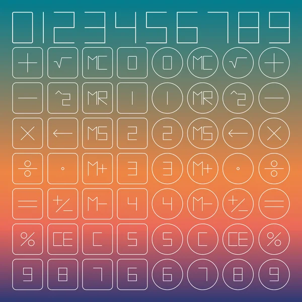 Conjunto de símbolos matemáticos, ilustración vectorial . — Vector de stock