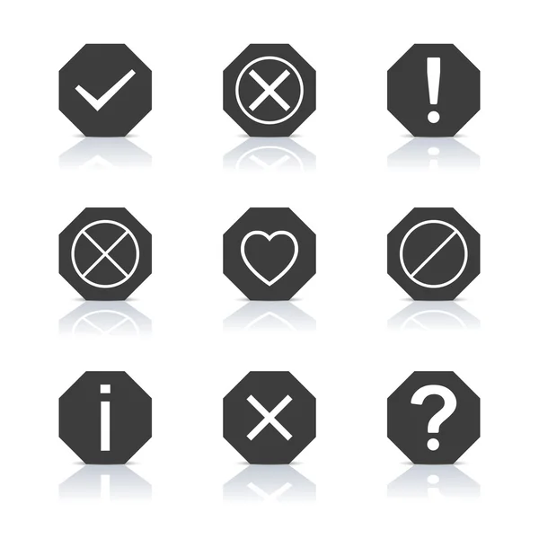 Set di icone e segni, illustrazione vettoriale . — Vettoriale Stock