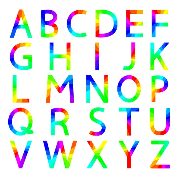 Letras arco-íris do alfabeto, ilustração vetorial . — Vetor de Stock