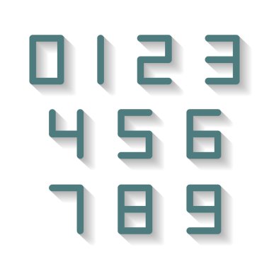 Dijital numaraları, vektör çizim.