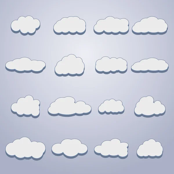 Ensemble de nuages, illustration vectorielle. — Image vectorielle