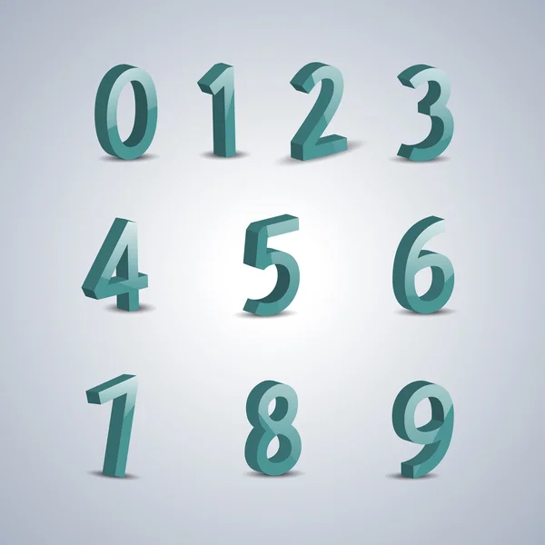 Об'ємні числа, Векторні ілюстрації . — стоковий вектор