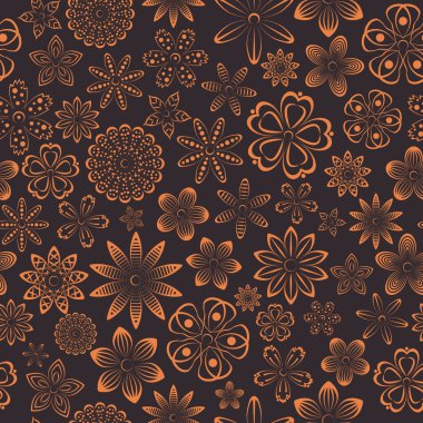 Vektör çizim çiçek sorunsuz arka plan.