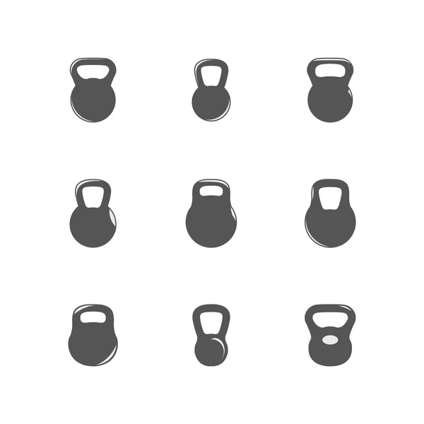 Iconos kettlebells, ilustración vectorial . — Vector de stock