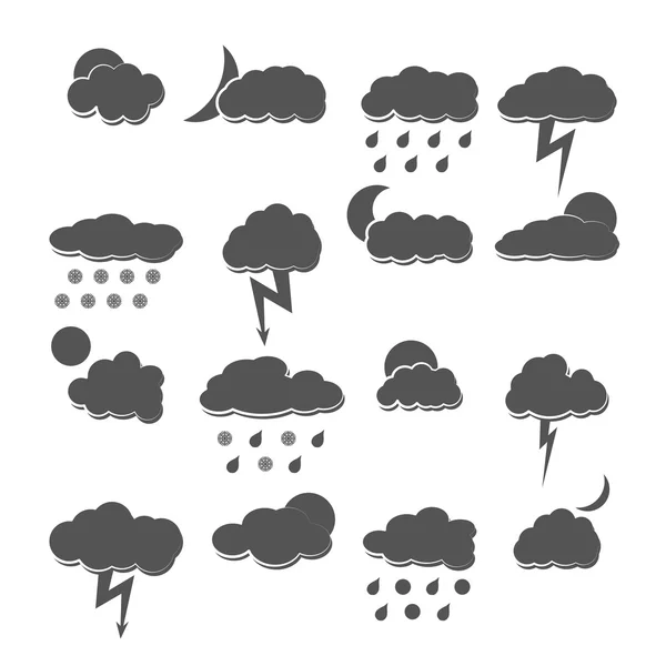 Icônes météo, illustration vectorielle. — Image vectorielle