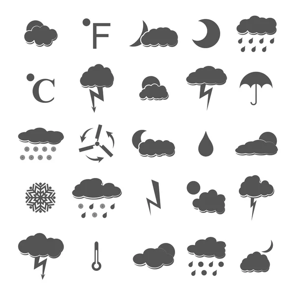 Icônes météo, illustration vectorielle. — Image vectorielle