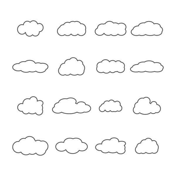 Ensemble d'icônes de nuages, illustration vectorielle . — Image vectorielle