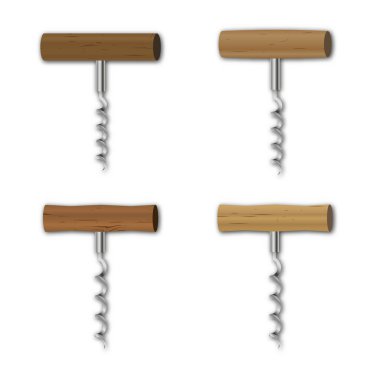 Set tirbuşon, vektör çizim.