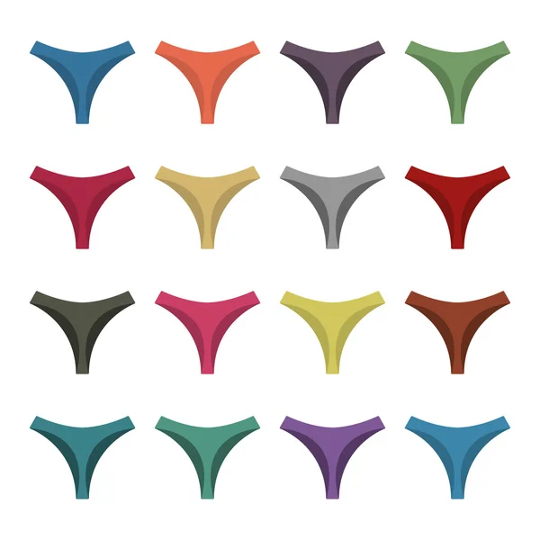 Set of colored panties, vector illustration. — Stock Vector