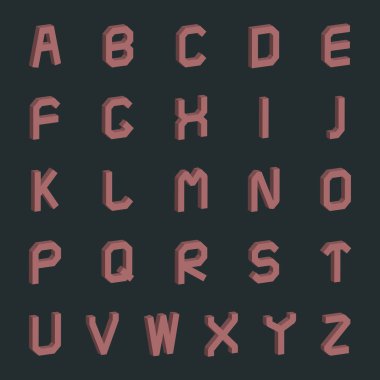 Birtakım harfler, vektör çizim.