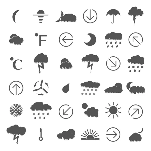 Iconos meteorológicos, ilustración vectorial. — Vector de stock