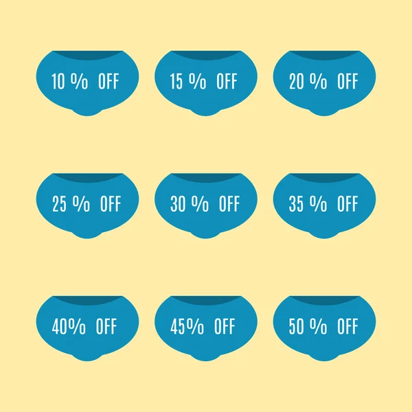 Set of discount labels, vector illustration. — Stock Vector