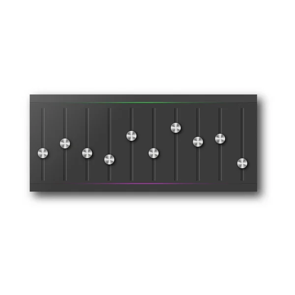 Grafische equalizer met een set van sliders, vectorillustratie. — Stockvector