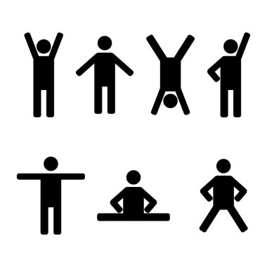 Çöp adamlar, vektör çizim bir dizi.