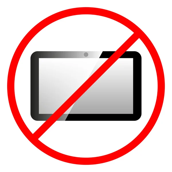 Icon ban tablet computer. — Stock Vector