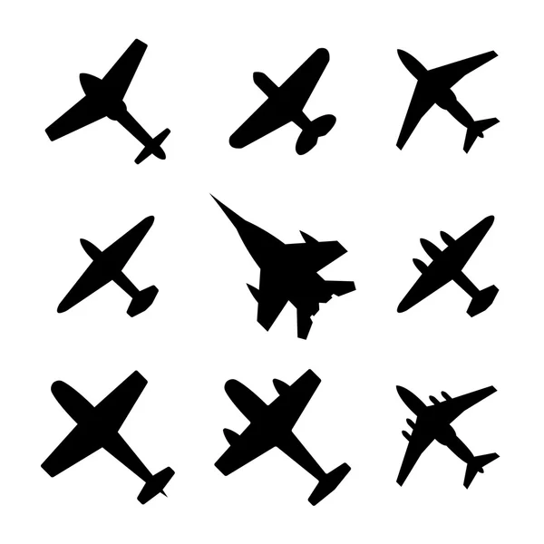 Iconos aviones, ilustración vectorial . — Archivo Imágenes Vectoriales