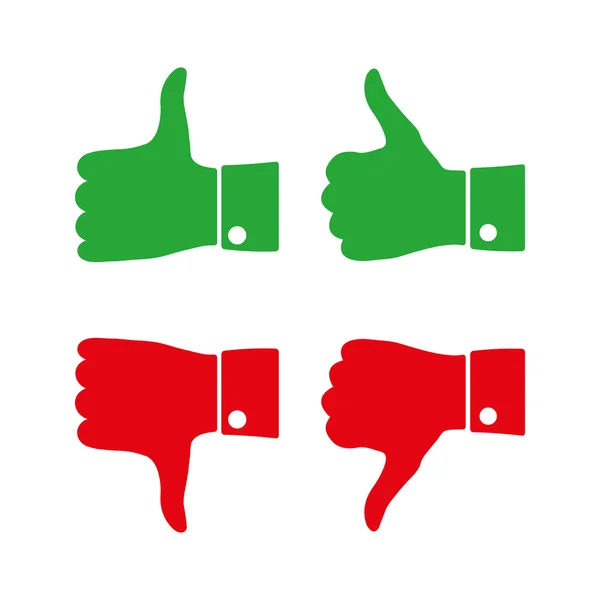 Icons thumbs  up and down, vector illustration — Stock Vector