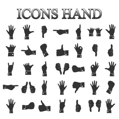 Icons hands, vector clipart