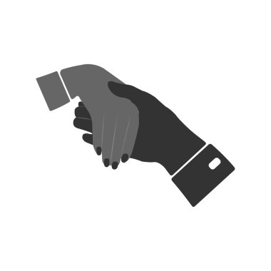 Bir bayanın elindeki öpüşme adamım, vektör 